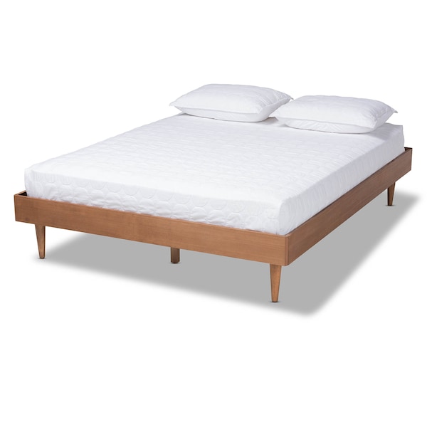 Baxton Studio Rina Mid-Century Ash Walnut Finished Queen Size Wood Bed Frame - 159-9814