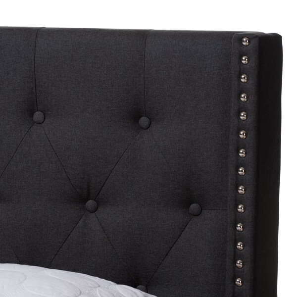 Baxton Studio Brady Modern Charcoal Grey Upholstered Queen Size Bed - 149-8942