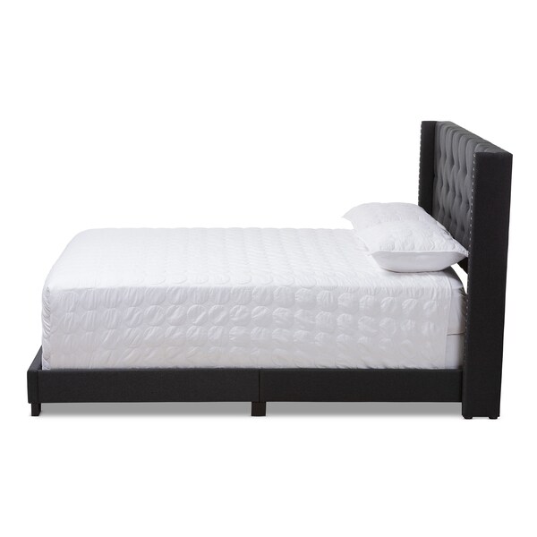 Baxton Studio Brady Modern Charcoal Grey Upholstered Queen Size Bed - 149-8942