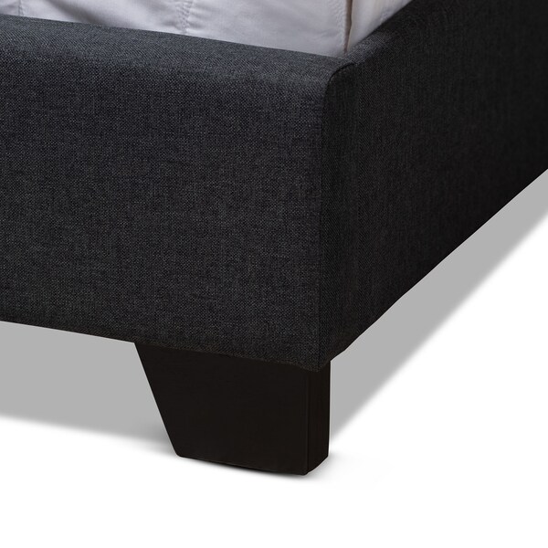 Baxton Studio Brady Modern Charcoal Grey Upholstered Queen Size Bed - 149-8942