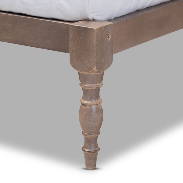 Baxton Studio Iseline Antique Oak Finished Wood Full Size Platform Bed Frame - 160-10033
