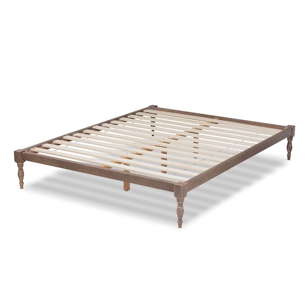Baxton Studio Iseline Antique Oak Finished Wood Full Size Platform Bed Frame - 160-10033