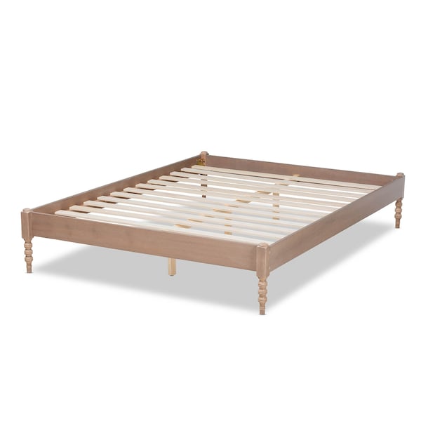 Baxton Studio Cielle Antique Oak Finished Wood King Size Platform Bed Frame - 161-10189