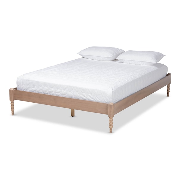 Baxton Studio Cielle Antique Oak Finished Wood King Size Platform Bed Frame - 161-10189