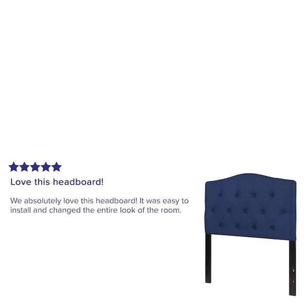 Flash Furniture Cambridge Headboard, Twin Size, Navy Fbrc - HG-HB1708-T-N-GG