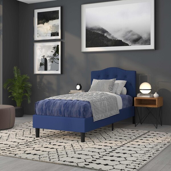 Flash Furniture Cambridge Headboard, Twin Size, Navy Fbrc - HG-HB1708-T-N-GG