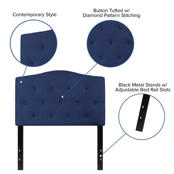 Flash Furniture Cambridge Headboard, Twin Size, Navy Fbrc - HG-HB1708-T-N-GG