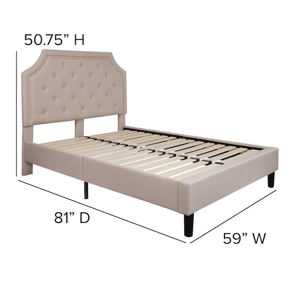 Flash Furniture Brighton Full Platform Bed, Beige - SL-BK4-F-B-GG