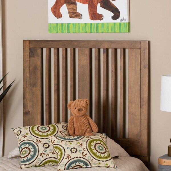 Baxton Studio Harena Modern and Contemporary Transitional Ash Walnut Finished Wood Twin Size Headboard - 179-11150-ZORO