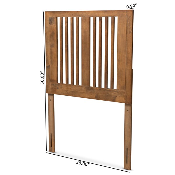 Baxton Studio Harena Modern and Contemporary Transitional Ash Walnut Finished Wood Twin Size Headboard - 179-11150-ZORO