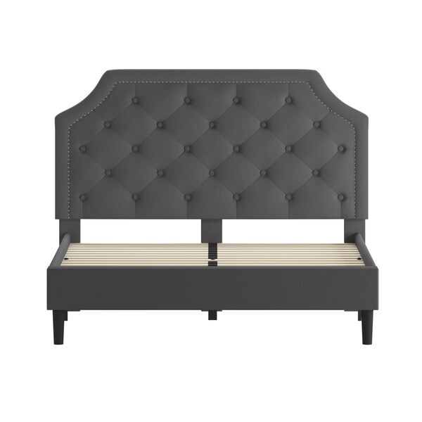 Flash Furniture Brighton Queen Platform Bed, Dark Gray - SL-BK4-Q-DG-GG