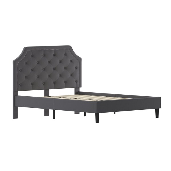 Flash Furniture Brighton Queen Platform Bed, Dark Gray - SL-BK4-Q-DG-GG