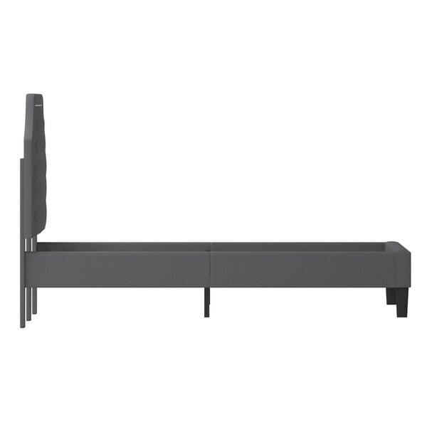 Flash Furniture Brighton Queen Platform Bed, Dark Gray - SL-BK4-Q-DG-GG