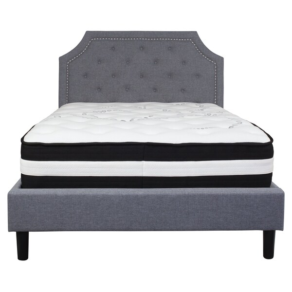 Flash Furniture Brighton Full Platform Bed Set, Lght Gray - SL-BM-10-GG