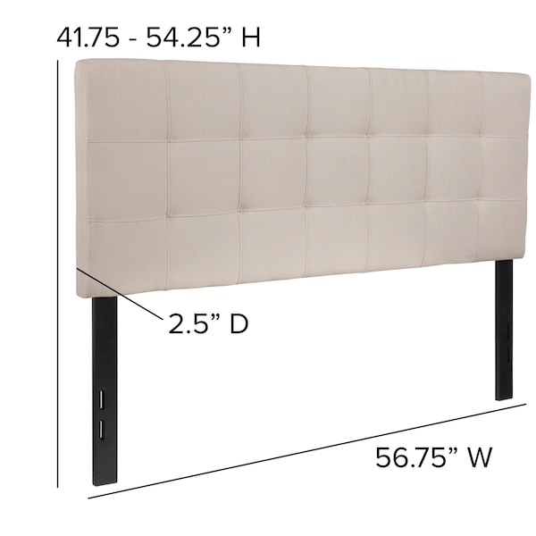 Flash Furniture Full Bedford, Headboard, Beige Fabric - HG-HB1704-F-B-GG