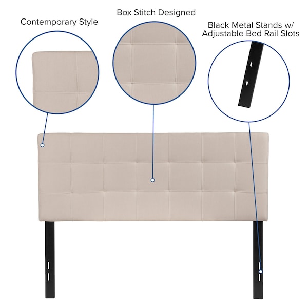 Flash Furniture Full Bedford, Headboard, Beige Fabric - HG-HB1704-F-B-GG