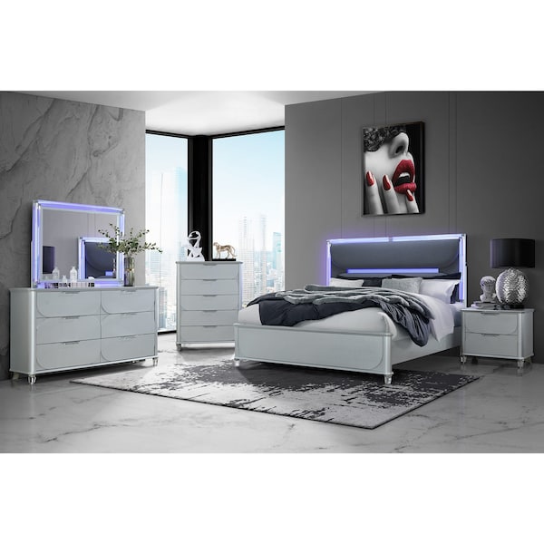 Global Furniture Usa Contemporary Lando Silver King Bed - 6693