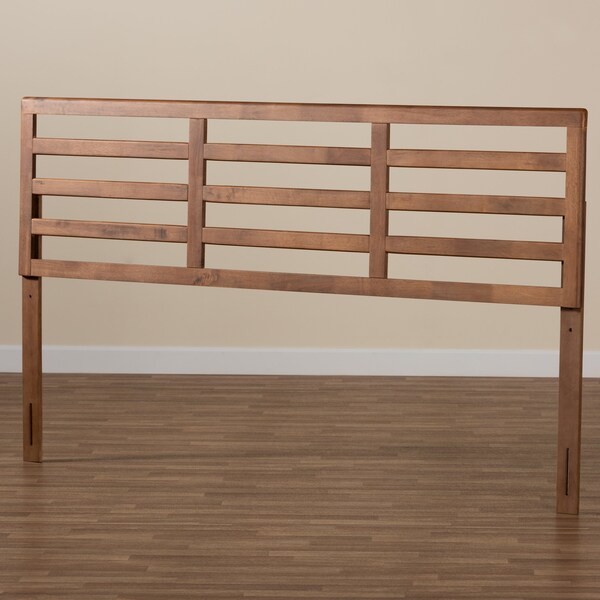 Baxton Studio Akemi Modern and Contemporary Ash Walnut Finished Wood King Size Headboard - 182-11107-ZORO
