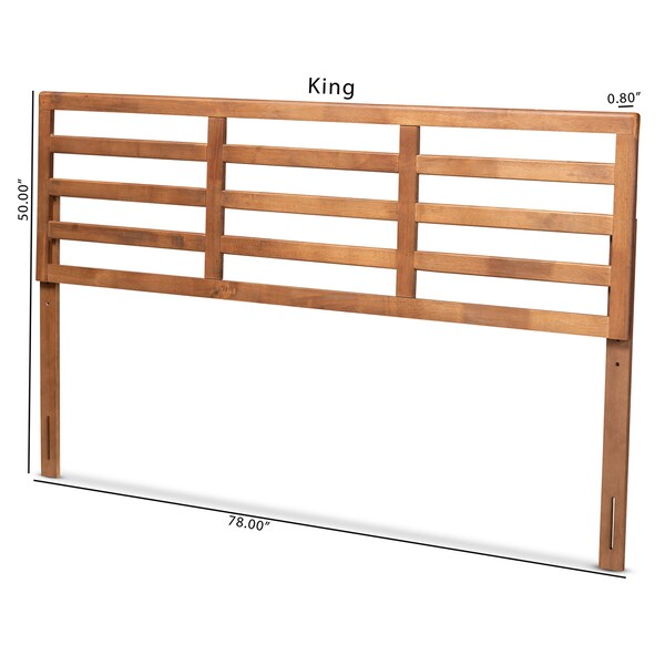 Baxton Studio Akemi Modern and Contemporary Ash Walnut Finished Wood King Size Headboard - 182-11107-ZORO