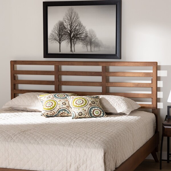 Baxton Studio Akemi Modern and Contemporary Ash Walnut Finished Wood King Size Headboard - 182-11107-ZORO