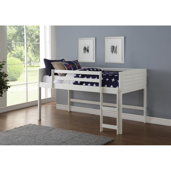 Donco Kids Twin Louver Low Loft, White - PD_795AW