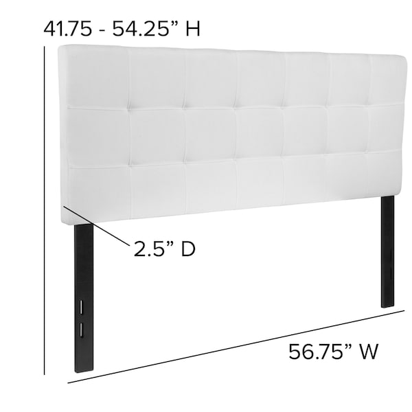 Flash Furniture Full Bedford, Headboard, White Fabric - HG-HB1704-F-W-GG