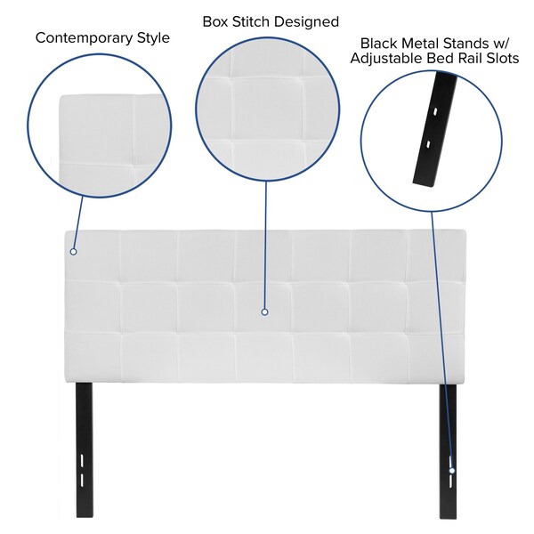 Flash Furniture Full Bedford, Headboard, White Fabric - HG-HB1704-F-W-GG