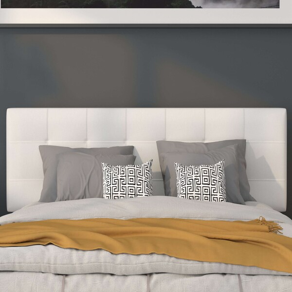 Flash Furniture Full Bedford, Headboard, White Fabric - HG-HB1704-F-W-GG