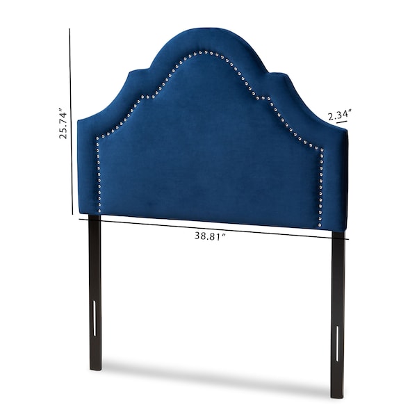 Baxton Studio Rita Royal Blue Velvet Upholstered Twin Size Headboard - 155-9335