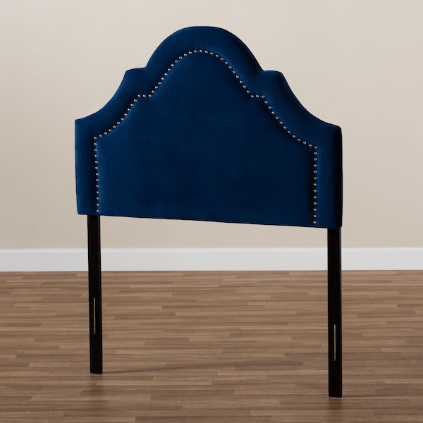 Baxton Studio Rita Royal Blue Velvet Upholstered Twin Size Headboard - 155-9335