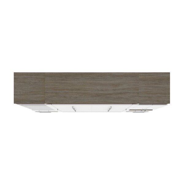 Bestar Orion 98W Full Murphy Bed and Narrow Storage Solutions with Drawers (99W), White & Walnut Grey - 116862-000017