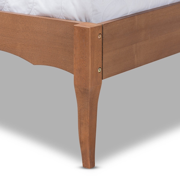 Baxton Studio Marieke Ash Walnut Finished and Rattan Full Size Platform Bed - 159-9806-9807