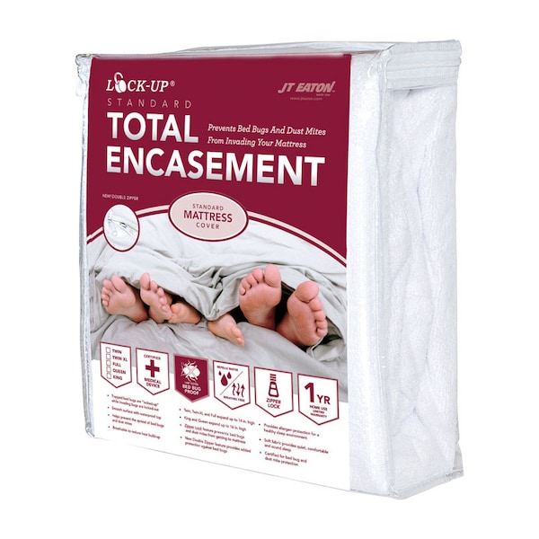 Jt Eaton JT Eaton Lock-Up King White Stretch-Knit Polyester Mattress Encasement Cover - 83KGENC