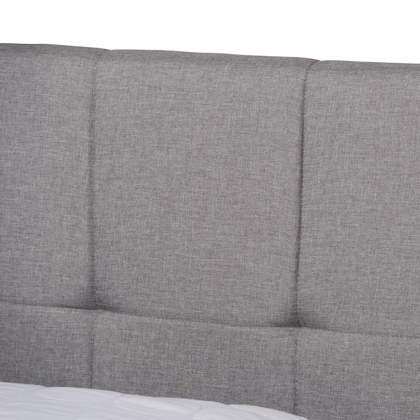 Baxton Studio Netti Light Grey Upholstered 2-Drawer King Size Platform Storage Bed - 161-10220