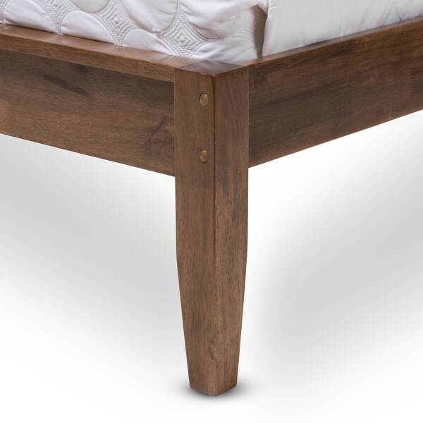 Baxton Studio Leyton Light Grey and Brown Finish Wood Queen Size Platform Bed - 135-7379