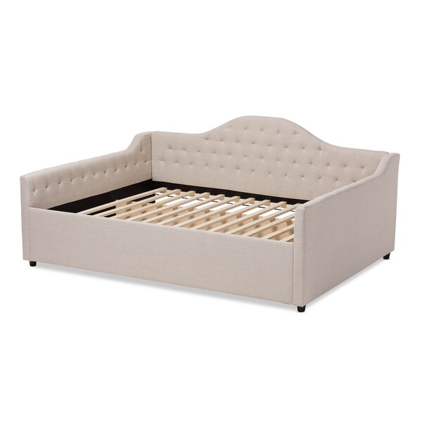 Baxton Studio Eliza Light Beige Upholstered Full Size Daybed - 147-8721
