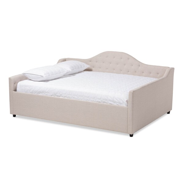 Baxton Studio Eliza Light Beige Upholstered Full Size Daybed - 147-8721