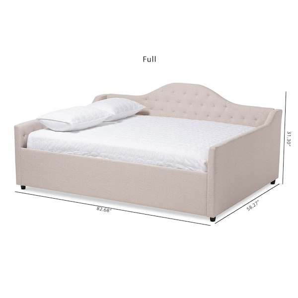 Baxton Studio Eliza Light Beige Upholstered Full Size Daybed - 147-8721