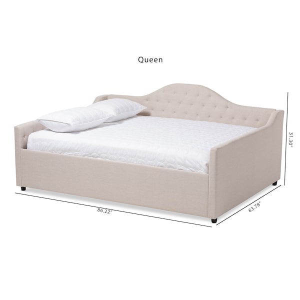 Baxton Studio Eliza Light Beige Upholstered Full Size Daybed - 147-8721