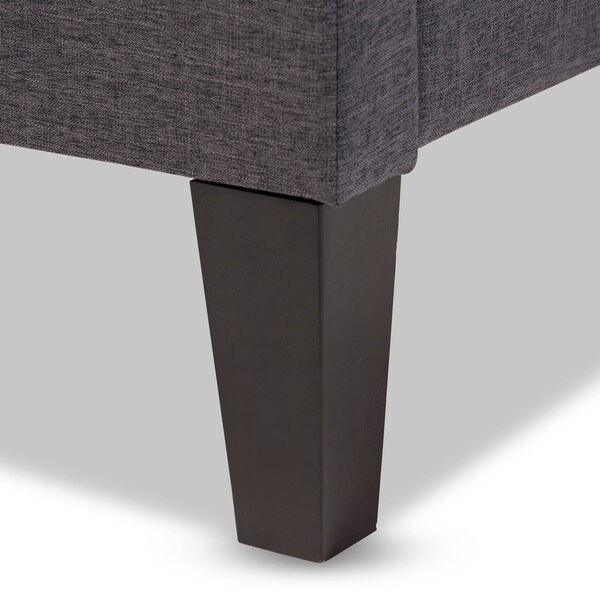 Baxton Studio Lancashire Grey Upholstered Full Size Bed Frame with Tapered Legs - 125-6991