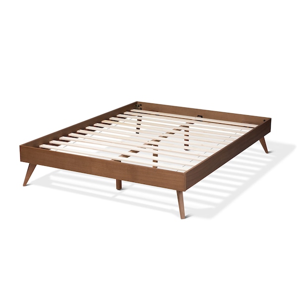Baxton Studio Lissette Walnut Brown Finished Wood Queen Size Platform Bed Frame - 156-9408