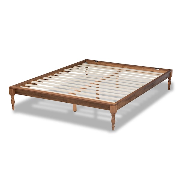 Baxton Studio Romy VAsh Walnut Finished King Size Wood Bed Frame - 159-9822