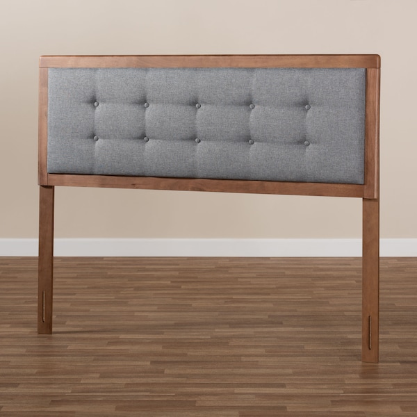 Baxton Studio Sarine Dark Grey Walnut Finished Wood King Size Headboard - 156-9433