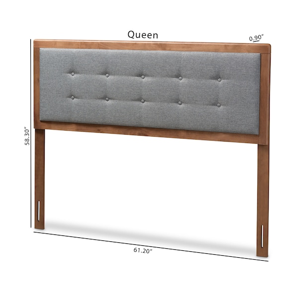 Baxton Studio Sarine Dark Grey Walnut Finished Wood King Size Headboard - 156-9433