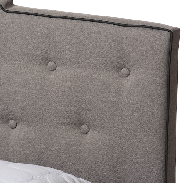 Baxton Studio Vivienne Modern Light Grey Upholstered Queen Size Bed - 146-8243