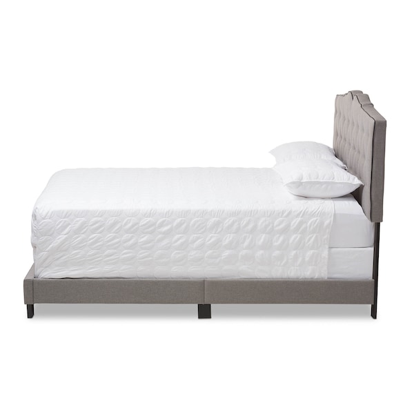 Baxton Studio Vivienne Modern Light Grey Upholstered Queen Size Bed - 146-8243