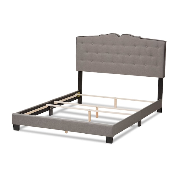 Baxton Studio Vivienne Modern Light Grey Upholstered Queen Size Bed - 146-8243