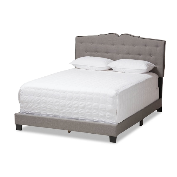 Baxton Studio Vivienne Modern Light Grey Upholstered Queen Size Bed - 146-8243