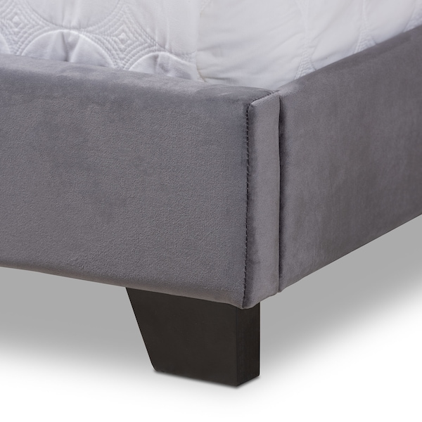 Baxton Studio Darcy Luxe and Glamour Dark Grey Velvet Upholstered King Size Bed - 149-8958