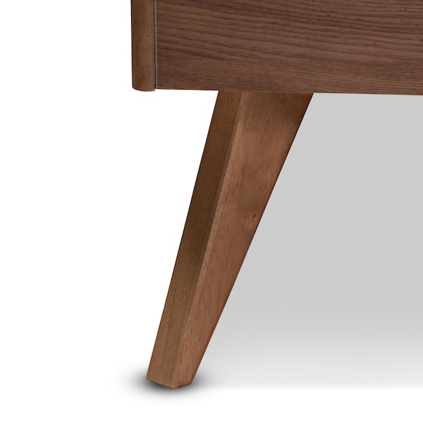Baxton Studio Calisto Mid-Century Walnut Brown Finished Wood King Size Platform Bed - 156-9409-9424